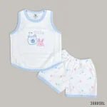 First Wear Cotton Megi Vest Set with Embroiderd Motif (Thailand)