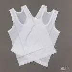 Boys White Cotton Sando Genji, 2 pcs