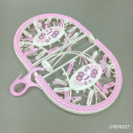 Baby Clothes Drying Folding Hanger 28-Clips (China)- Pink