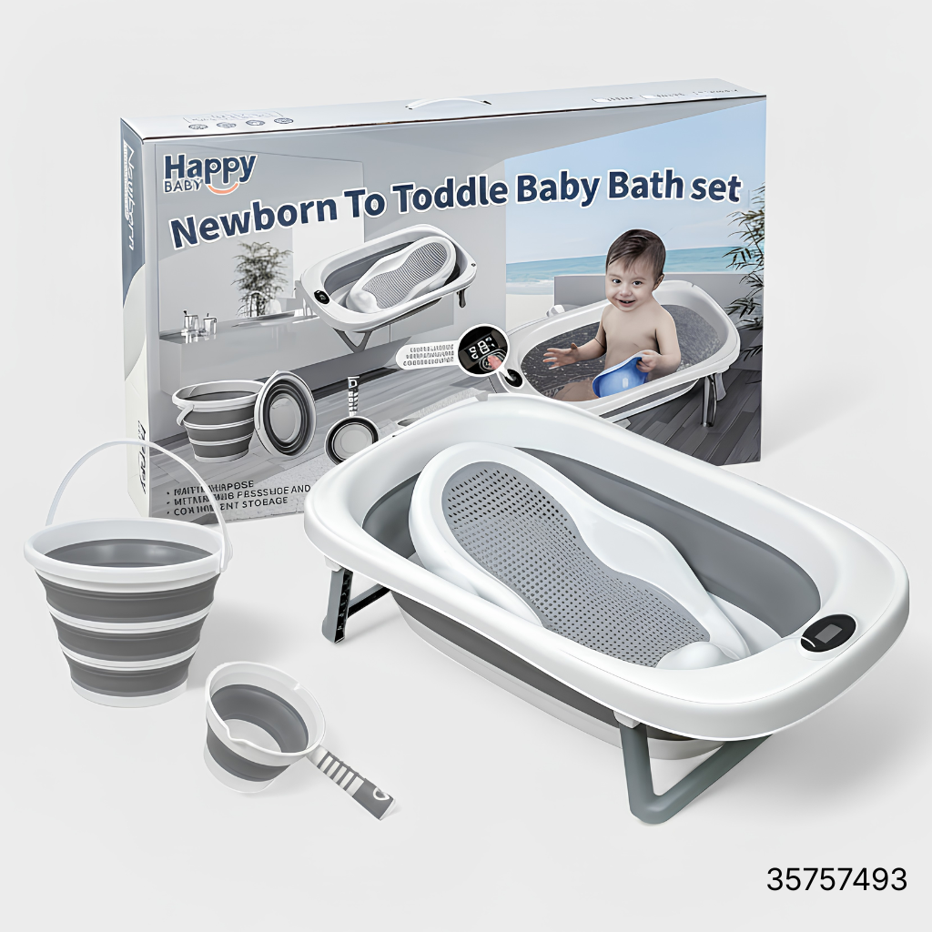 1 Happy Baby 4 in 1 Foldable Baby Bath Tub Set (China) - Image 1
