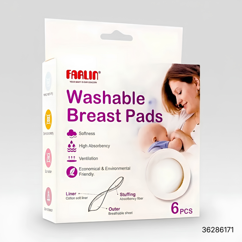 1 Farlin Washable Breast Pads (6 Pcs Pack) - Image 1