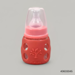 Minitree Slimneck Glass Feeding Bottle 0m+ 60ml - Red