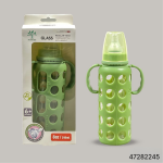 Minitree Slimneck Glass Feeding Bottle 6m+ 240ml - Green - Image 2