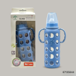 Minitree Slimneck Glass Feeding Bottle 6m+ 240ml - Blue - Image 2