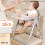 Dodohani Metal Frame Baby Feeding High Chair with Tray & Safety Belt - Image 2