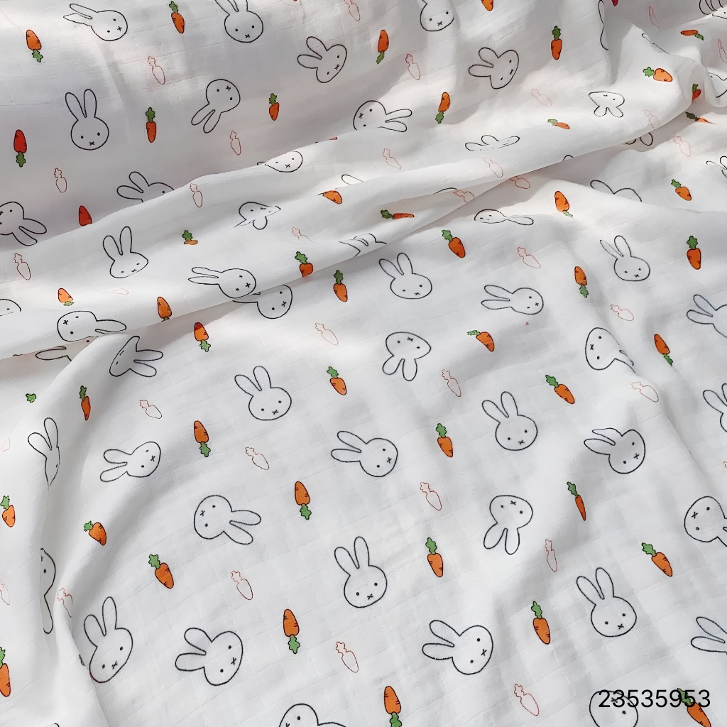 3 Single Layer Muslin Cotton Swaddle Blanket 42x50 inch - Image 1
