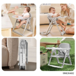 Dodohani Metal Frame Baby Feeding High Chair with Tray & Safety Belt - Image 4