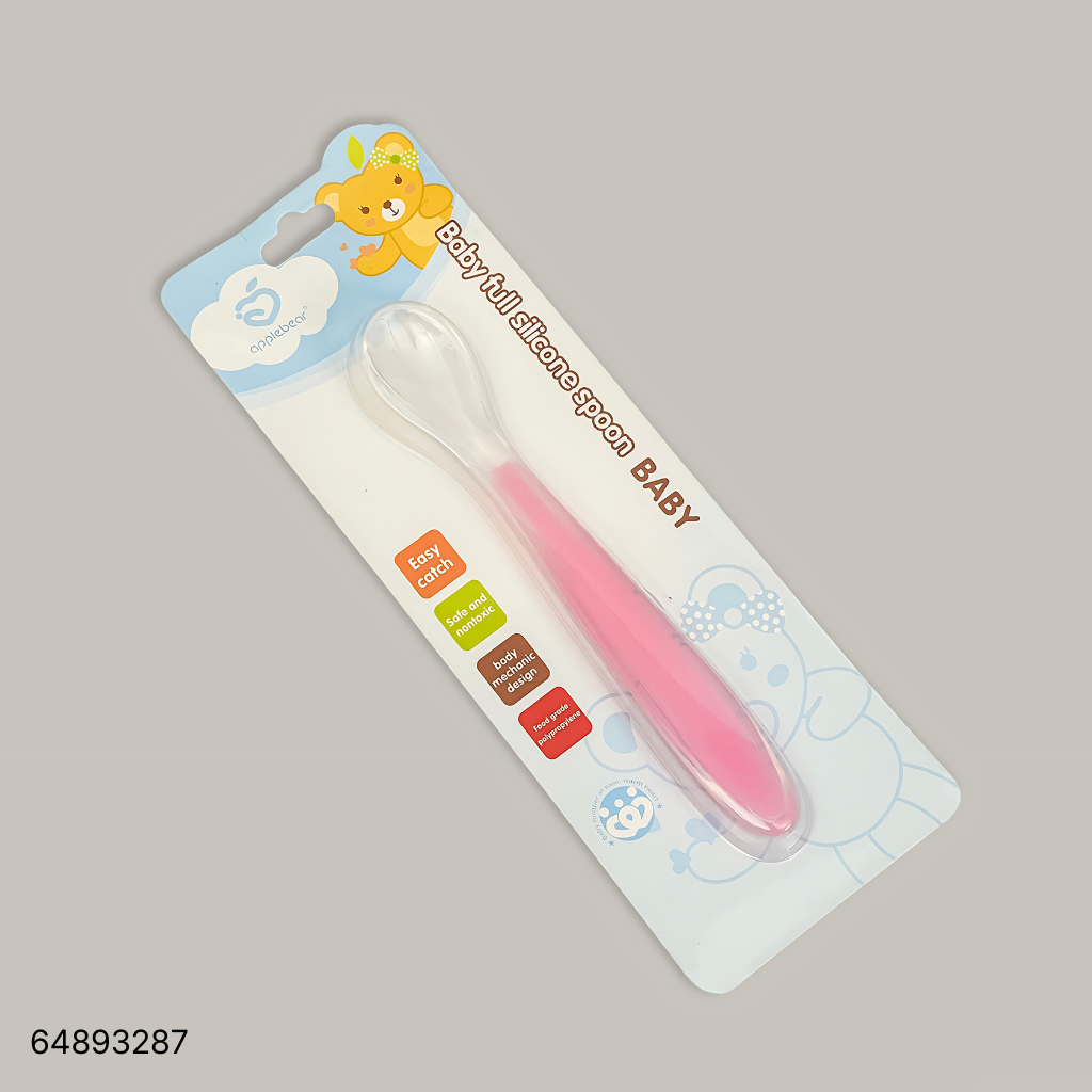 gsdh Applebear Full Silicone Feeding Spoon - Pink - Image 1
