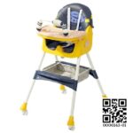Multifunctional 2-Step Reclining Baby High Chair with Dining Tray & Wheels (China)