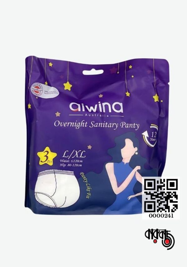 Aiwina Australia Overnight Sanitary Panty 12Hr L/XL Size 3Pcs