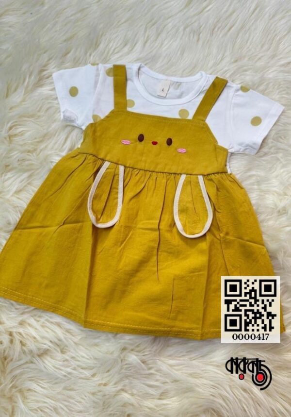 Premium Cotton Chinese Girls Frocks Rabbit Design 6-24 Months