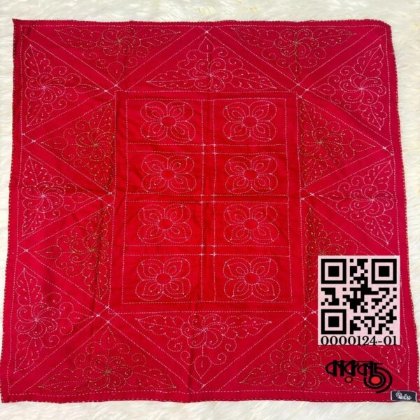 Handcrafted High Quality Flowral Stitch Cotton Katha – 32/42 Inch