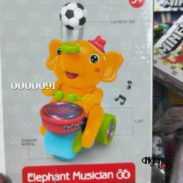Goyal's Elephant Musician Toy, with Levitation Ball on Nose Along with Dazzling Light Drum Sound Music and Elephant Sound for Baby Toys