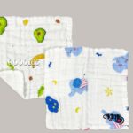 Preimum Muslin 2Pcs Wash Cloths 10x10in (China)- Random Print