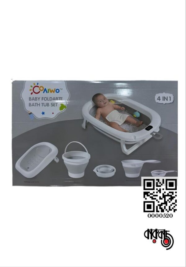 Coaiwo Baby Foldable Bath Tub Set 4 in 1