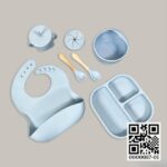Square Silicone Baby Feeding Set - 7pcs