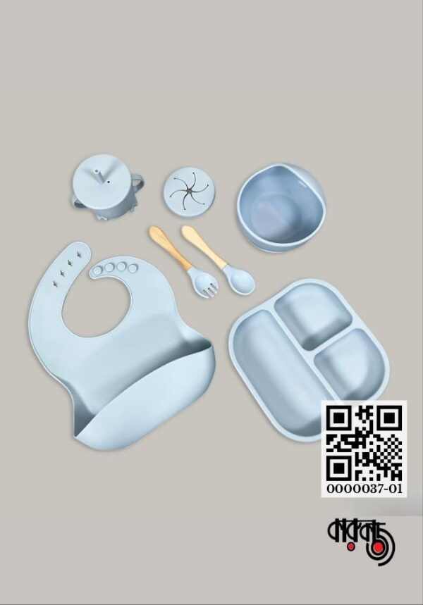 Square Silicone Baby Feeding Set - 7pcs