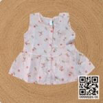 Premium Cotton Printed Newborn Frock Nima Set Front Button Open