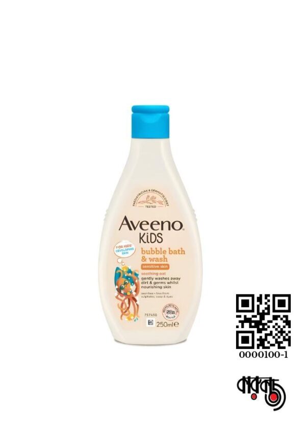 Aveeno Kids Bubble Bath & Wash Soothing Oat 250ml (Italy)